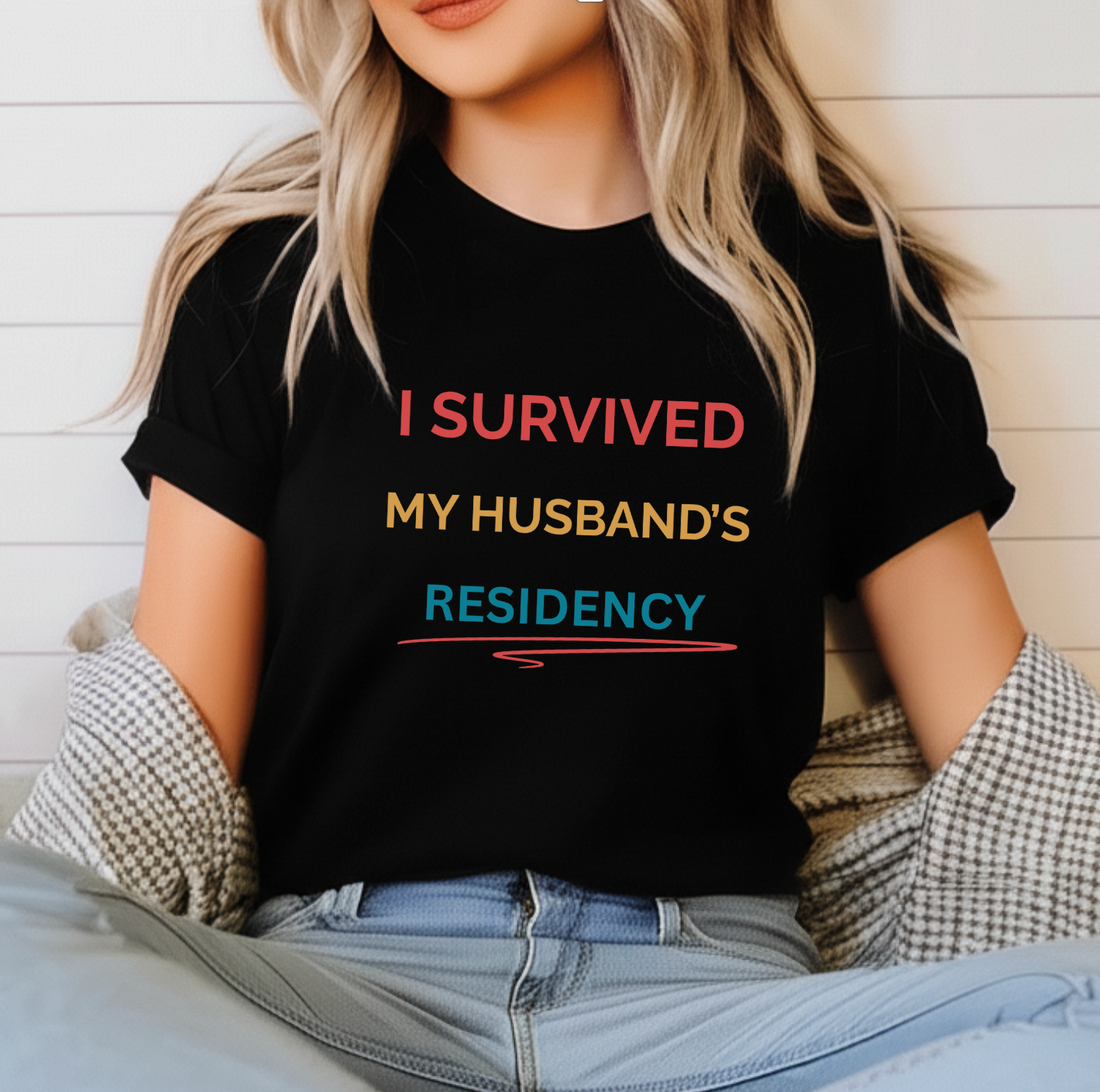 I Survived Husband’s Residency Funny Doctor Shirt - Image 4