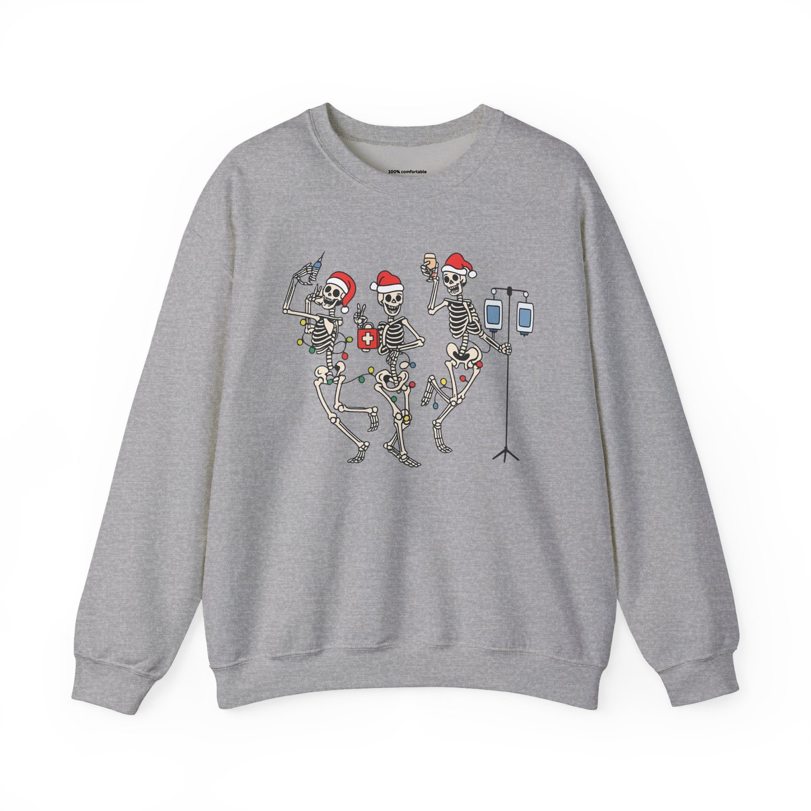 Funny Christmas Skeleton Crewneck Sweatshirt - Image 4