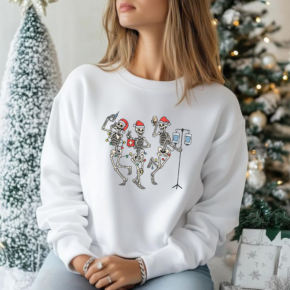 Funny Christmas Skeleton Crewneck Sweatshirt