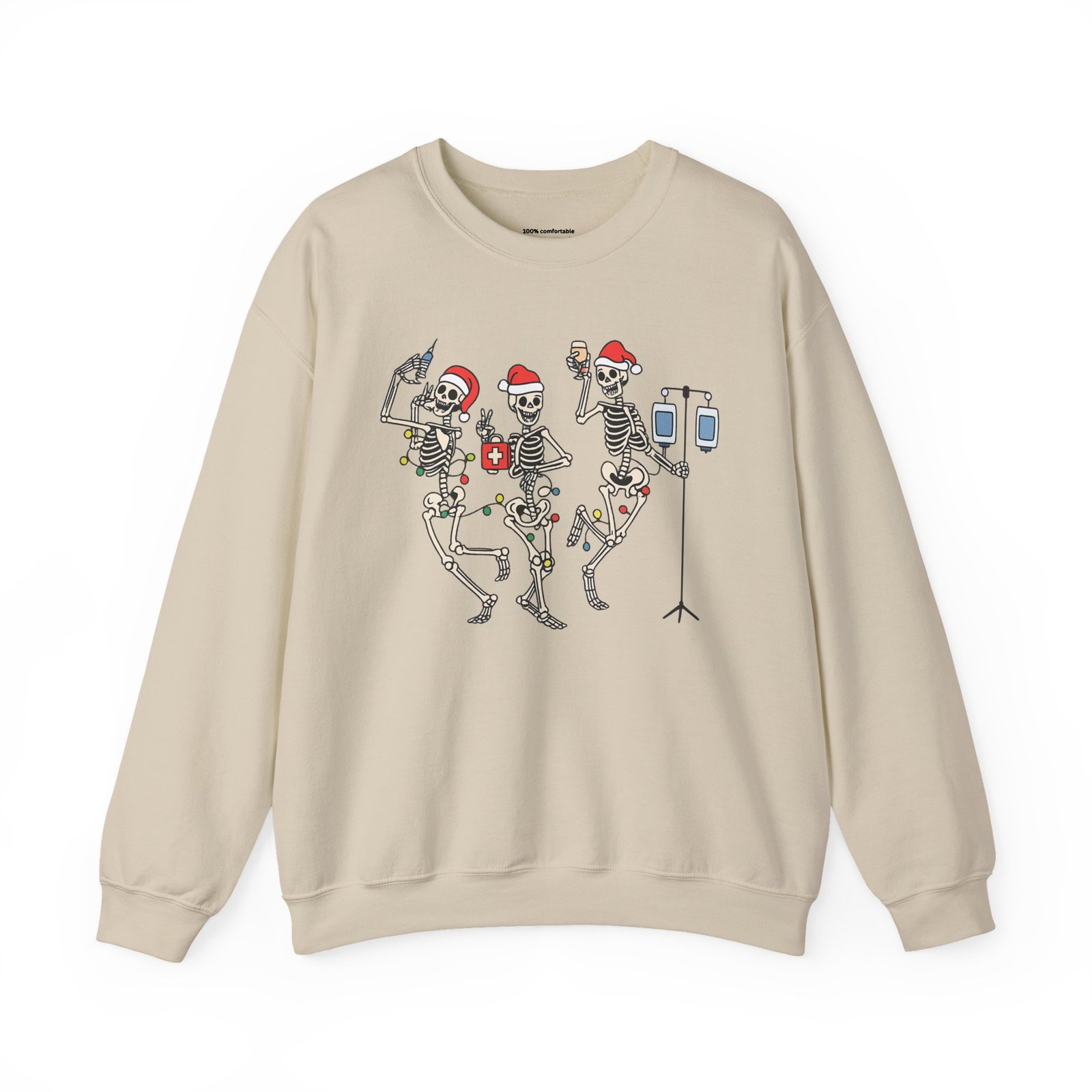 Funny Christmas Skeleton Crewneck Sweatshirt - Image 3