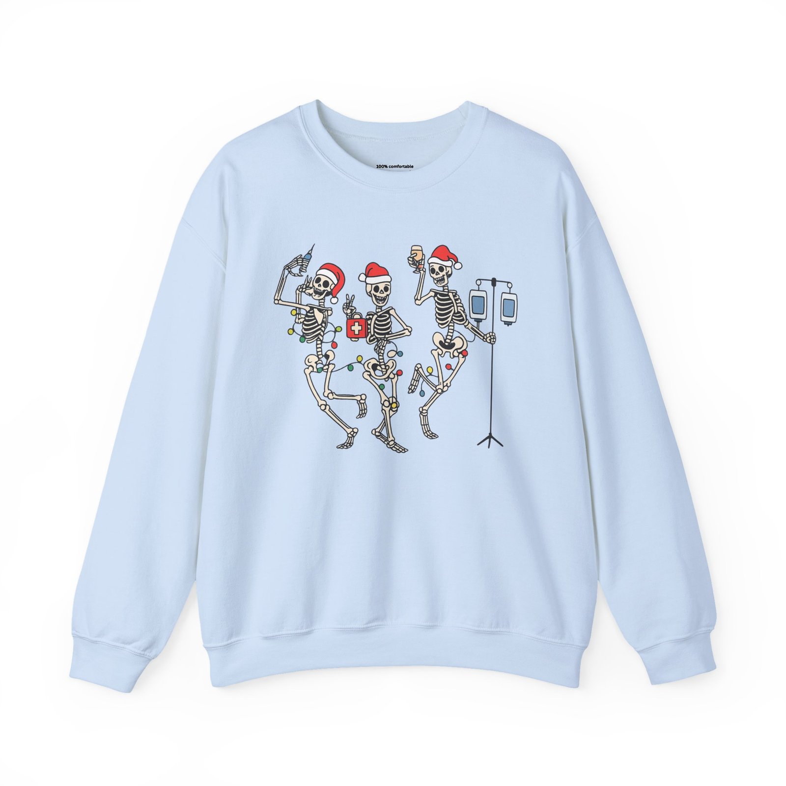 Funny Christmas Skeleton Crewneck Sweatshirt - Image 5