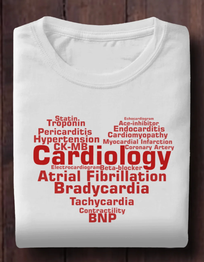 Cardiology nurse gift featuring heart-themed medical design for cardiac nurses and healthcare workers.